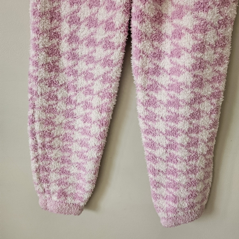 Skims Pink Boucle Knit Pull On Joggers Pants In Petal Houndstooth Size S/M - Picture 12 of 15